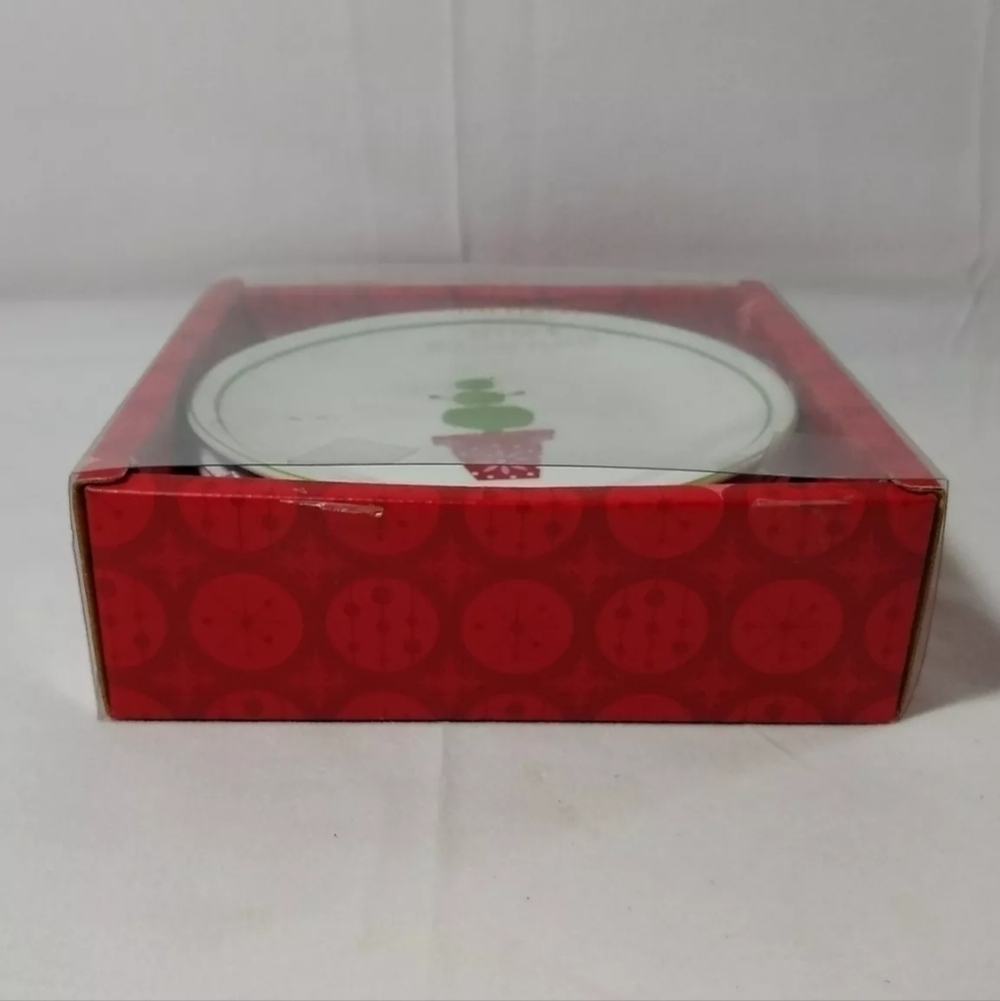 Starbucks  2006 Christmas Tree Snowman 6" Plates Set of 4 with Matching … - Picture 7 of 8
